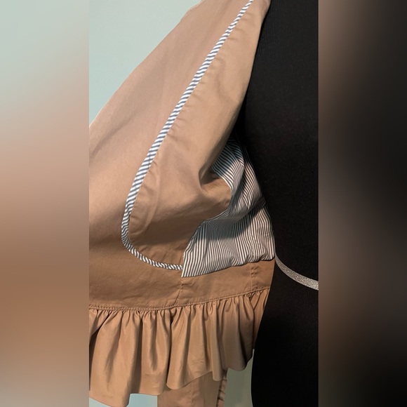 J. Crew Khaki Ruffled Chino Blazer size 2 - Picture 9 of 15
